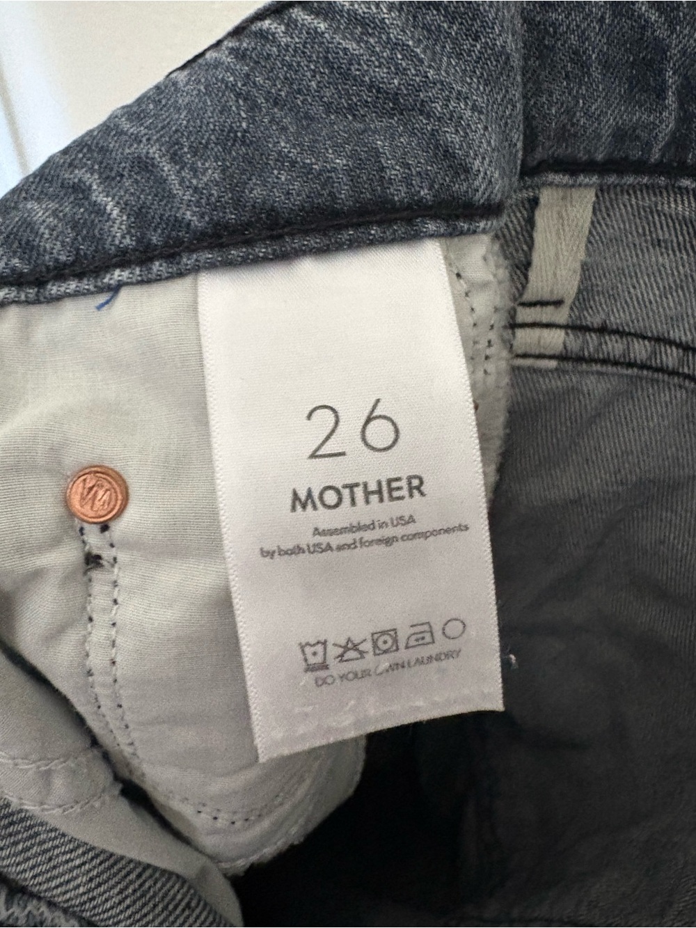 MOTHER Dodger Ankle Wide Leg Jeans - Off The Beaten Path Gray - Picture 5 of 10